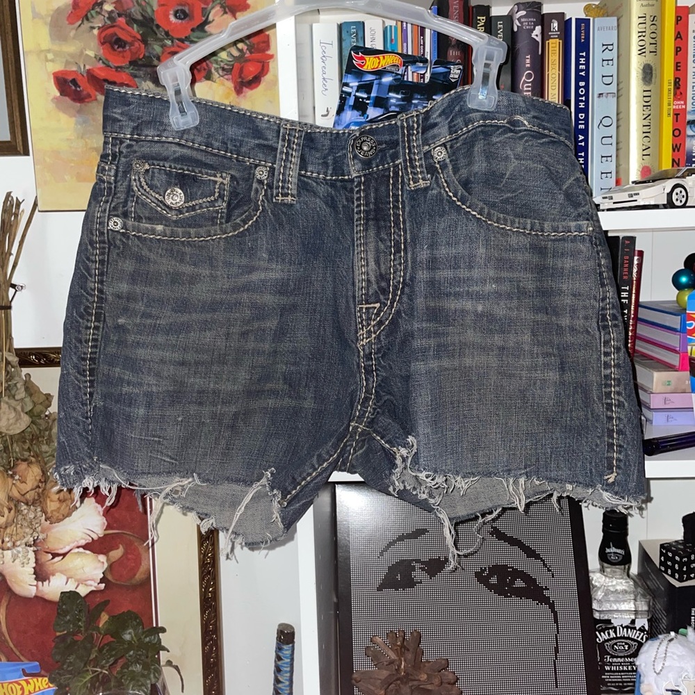 Distressed Denim Cutoff Shorts